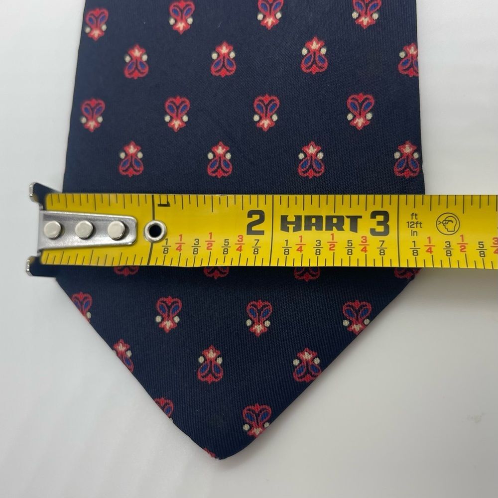 Neiman Marcus Black Red Print Necktie Office Career NWOT - Picture 6 of 6